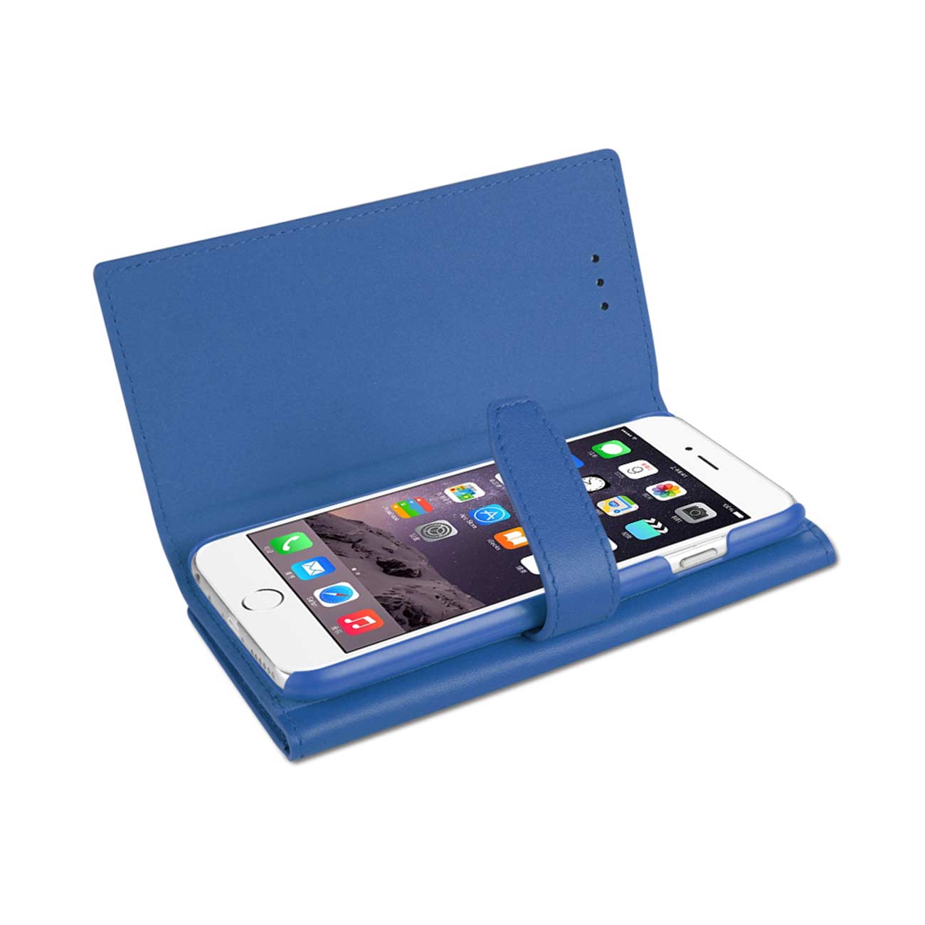 iPhone 6 Plus Genuine Leather Rfid Wallet Case In Ultramarine