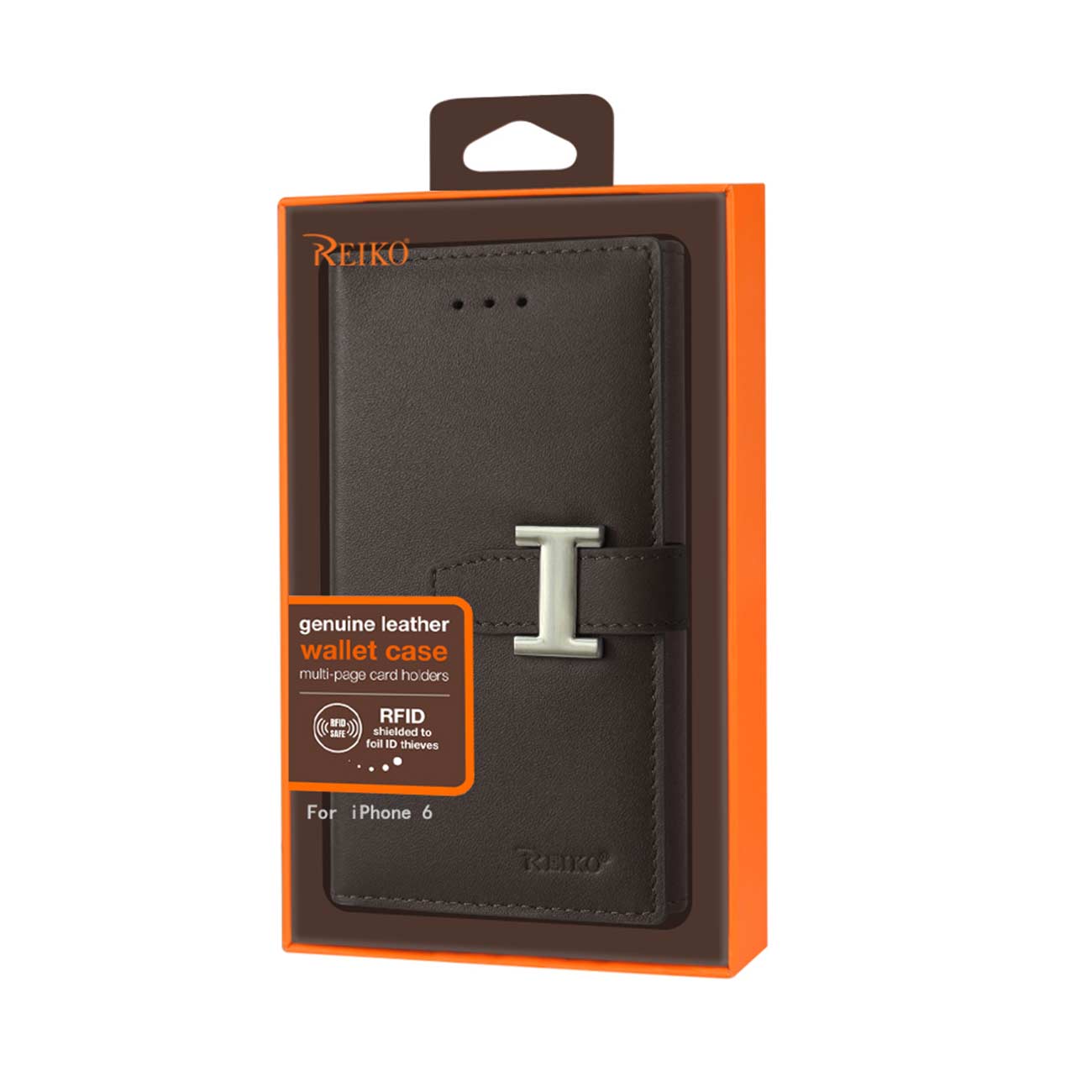 Wallet Case Genuine Leather RFID iPhone 6 Umber Color