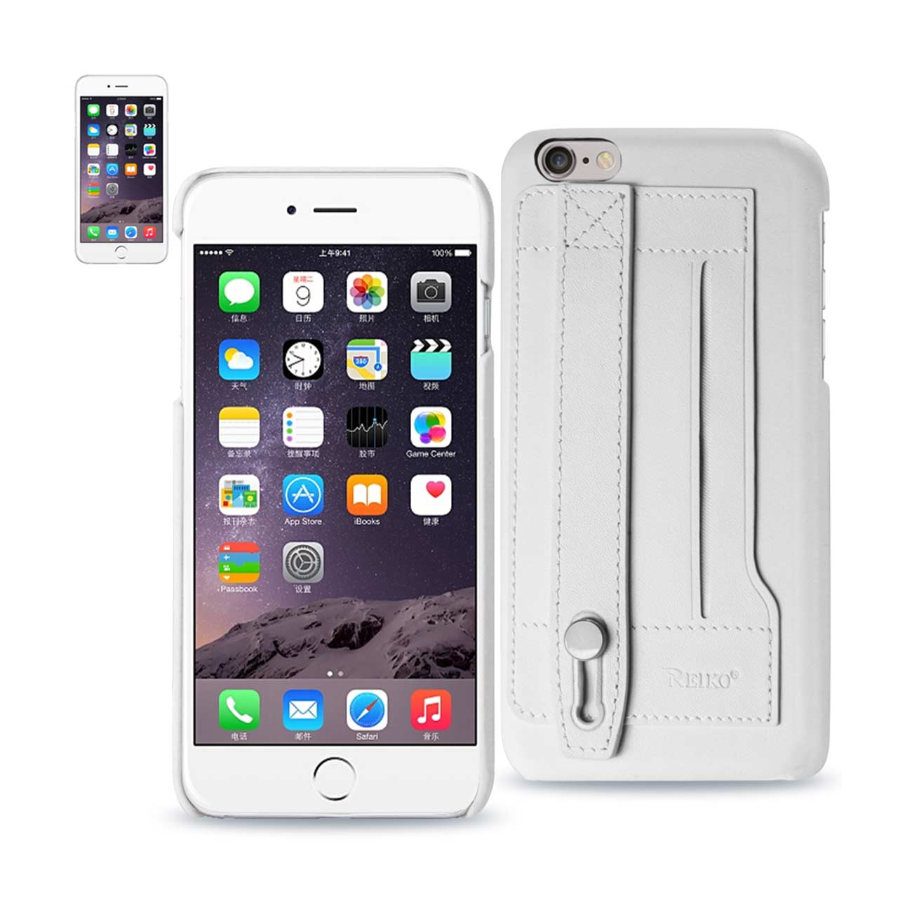 Case Genuine Leather Hand Strap iPhone 6 Plus Ivory Color