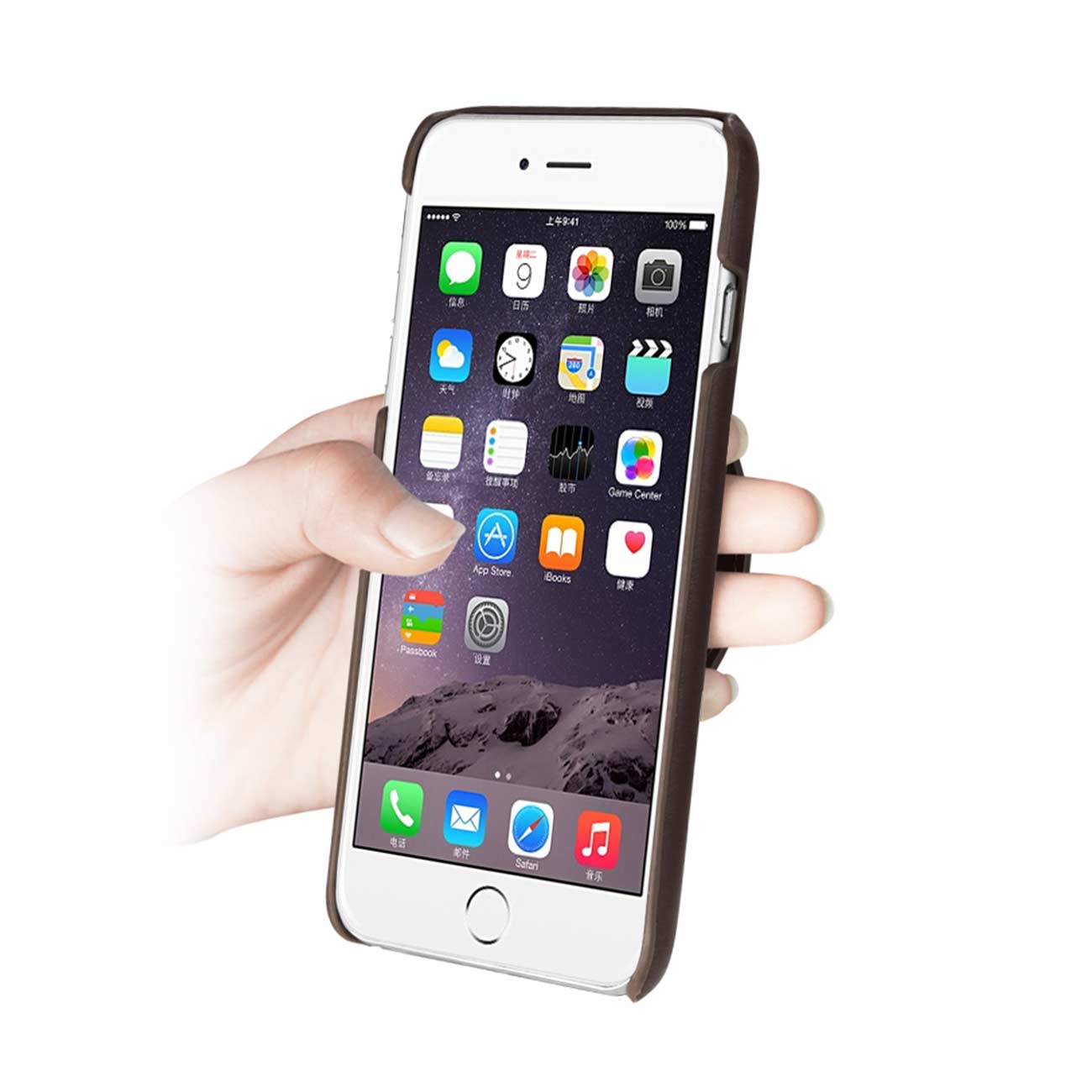 iPhone 6 Plus Genuine Leather Hand Strap Case In Umber