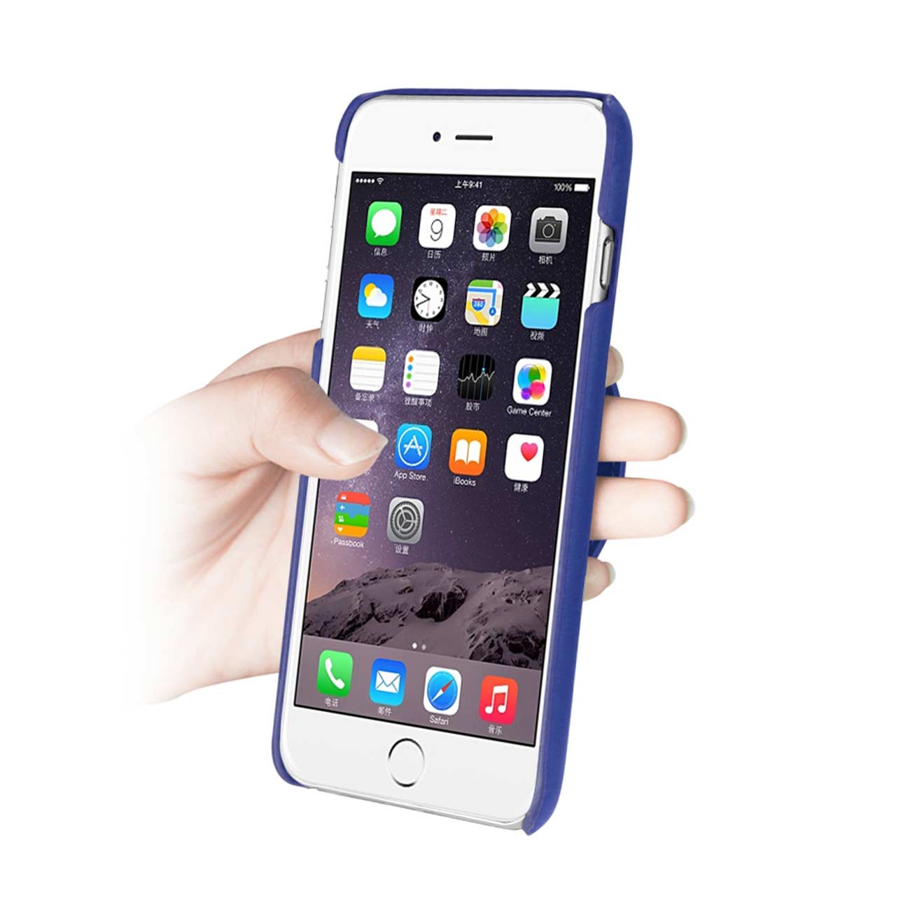 iPhone 6 Plus Genuine Leather Hand Strap Case In Ultramarine