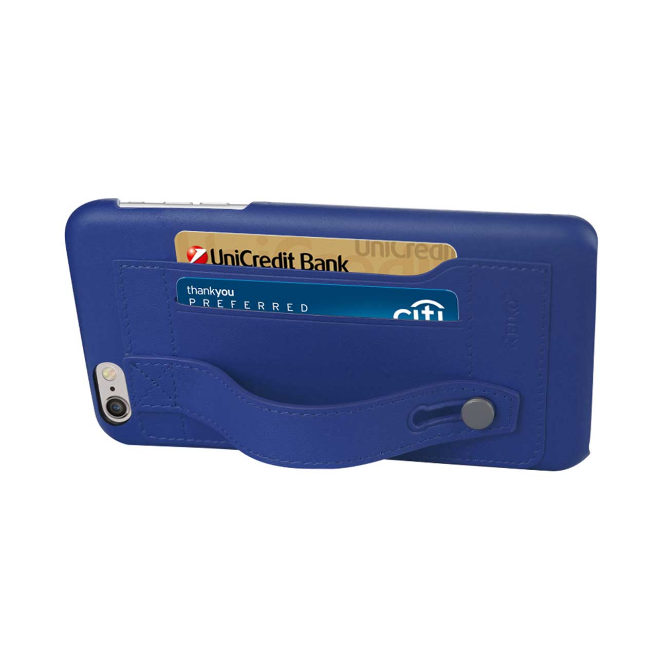 iPhone 6 Plus Genuine Leather Hand Strap Case In Ultramarine
