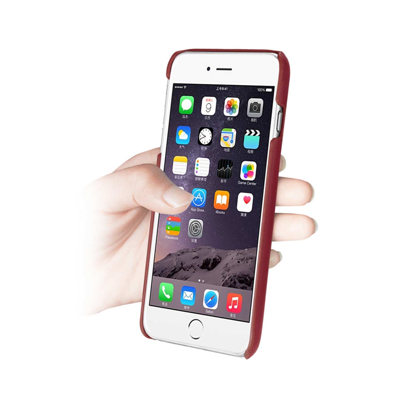 Case Genuine Leather Hand Strap iPhone 6 Burgundy Color