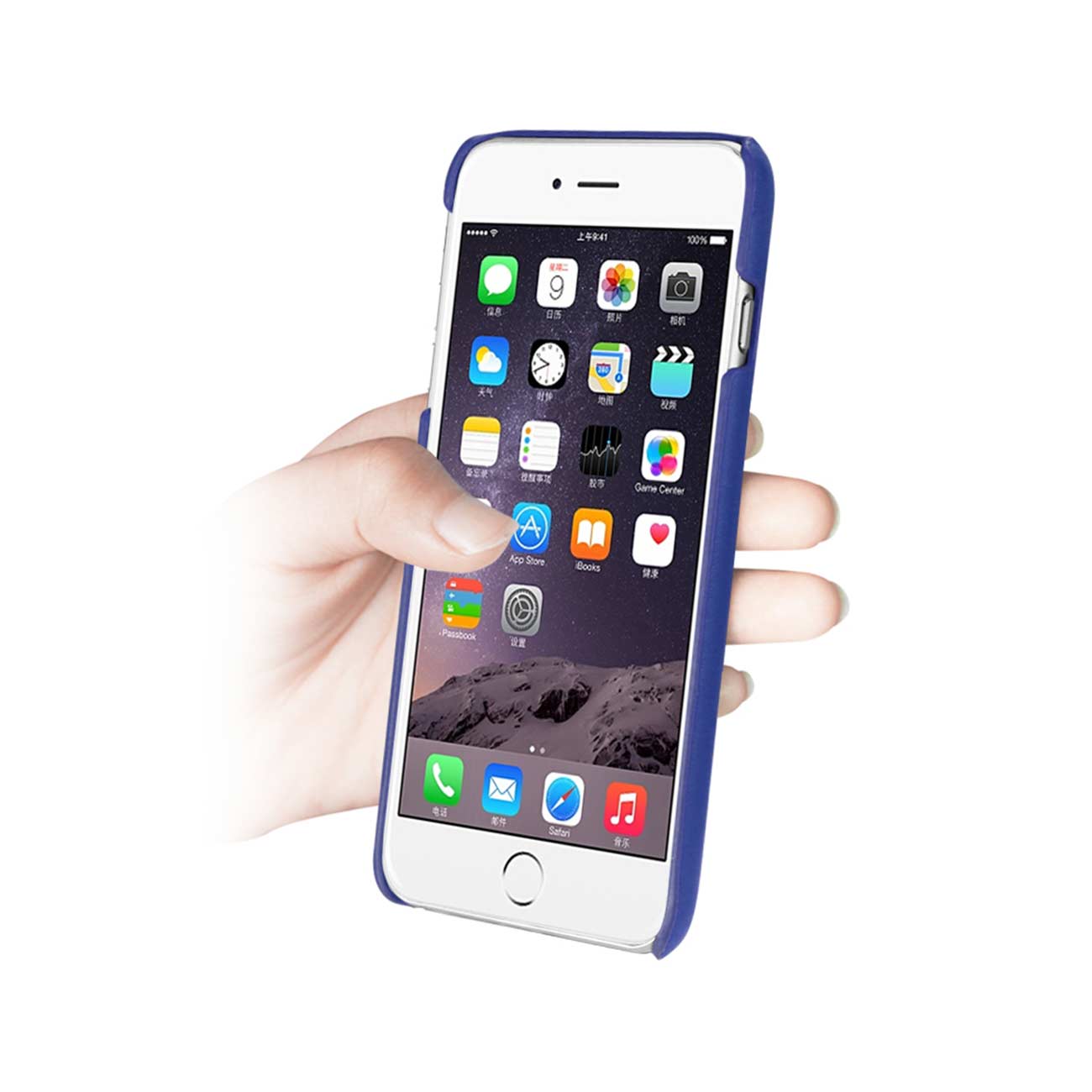 Case Genuine Leather Hand Strap iPhone 6 Ultramarine Color