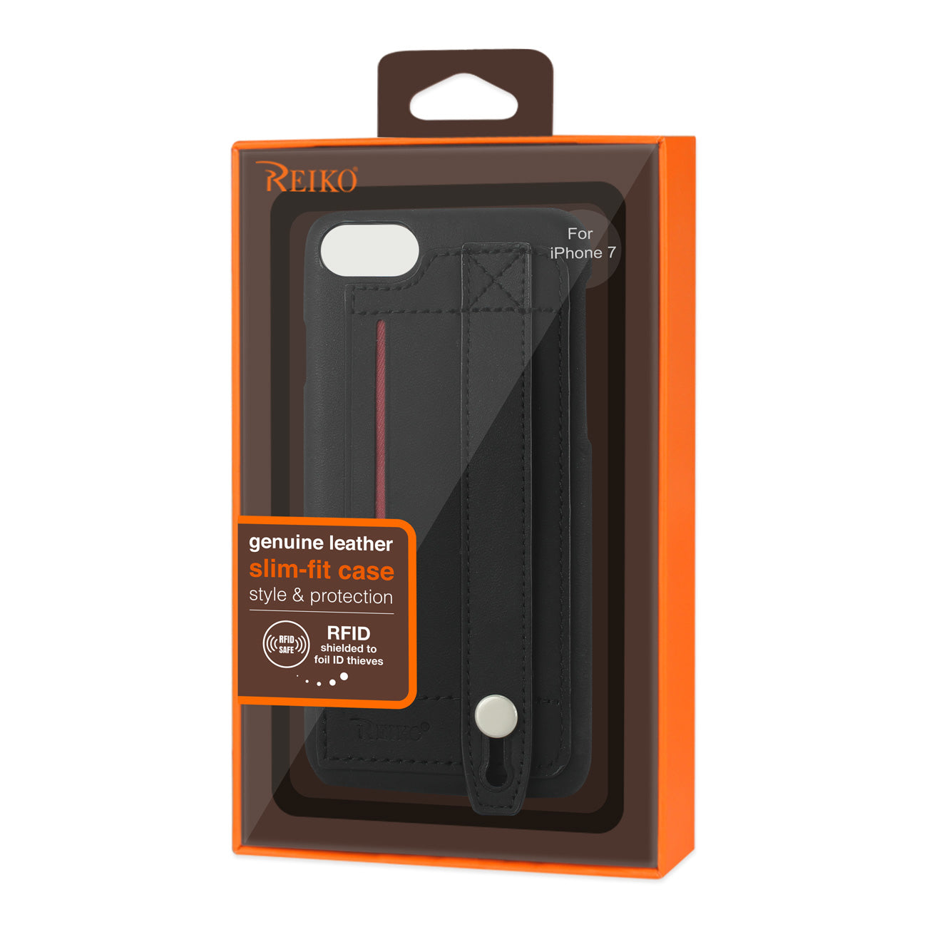 Case Genuine Leather Hand Strap iPhone 7/ 8/ SE2 Black Color