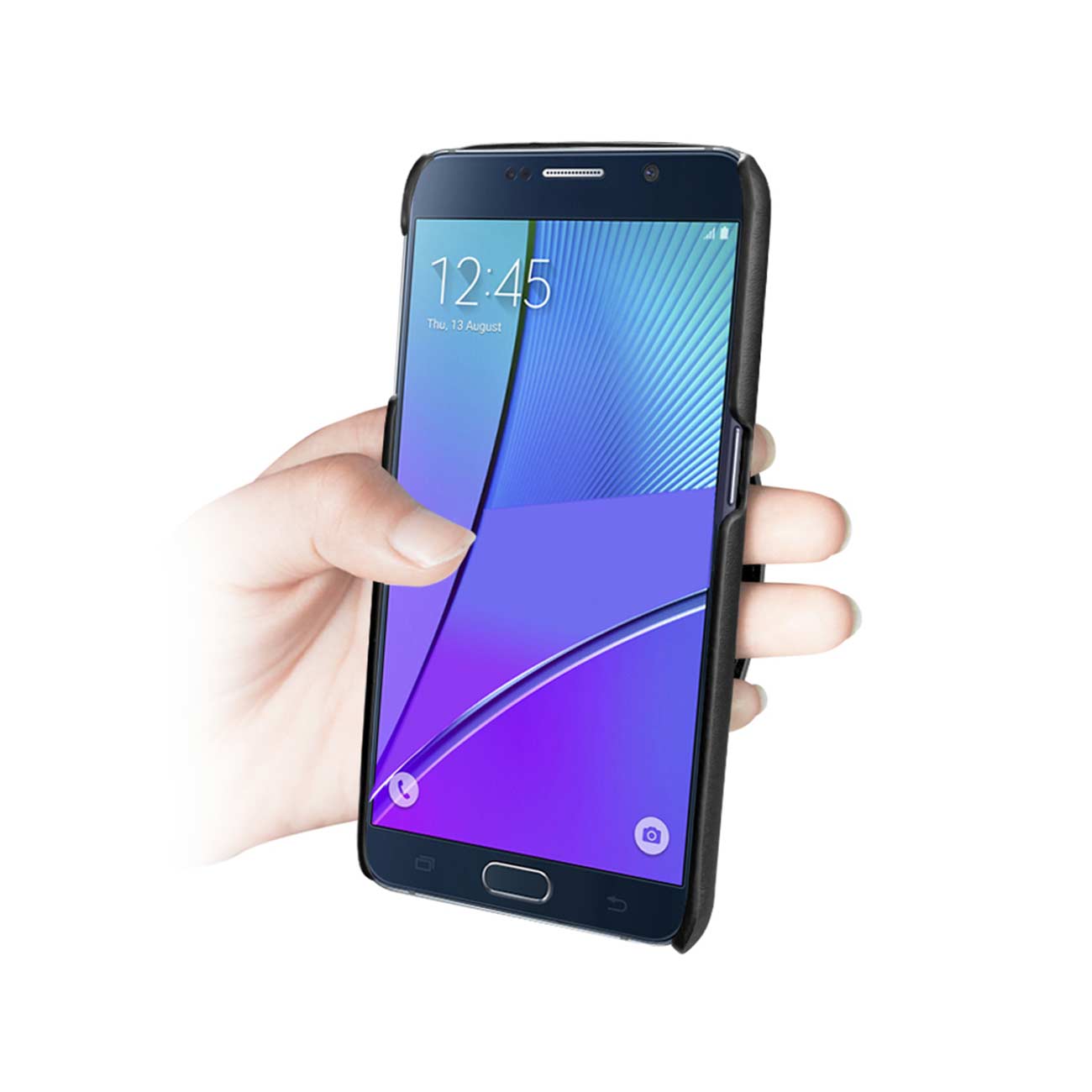 Samsung Galaxy Note 5 Genuine Leather Hand Strap Case In Black
