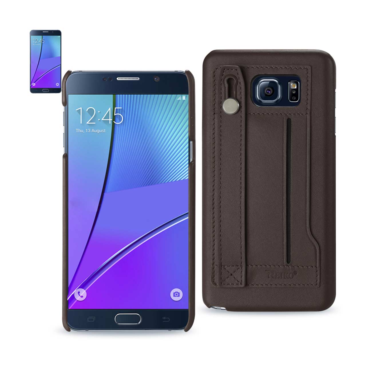 Samsung Galaxy Note 5 Genuine Leather Hand Strap Case In Umber
