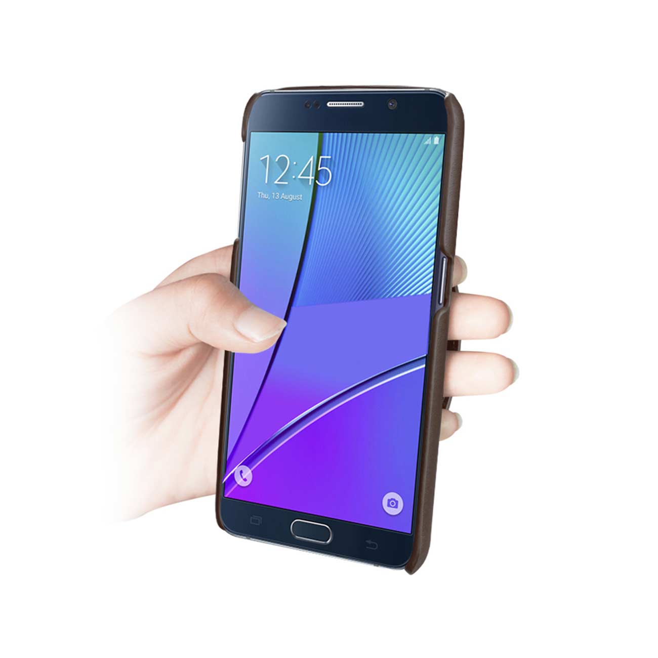 Samsung Galaxy Note 5 Genuine Leather Hand Strap Case In Umber