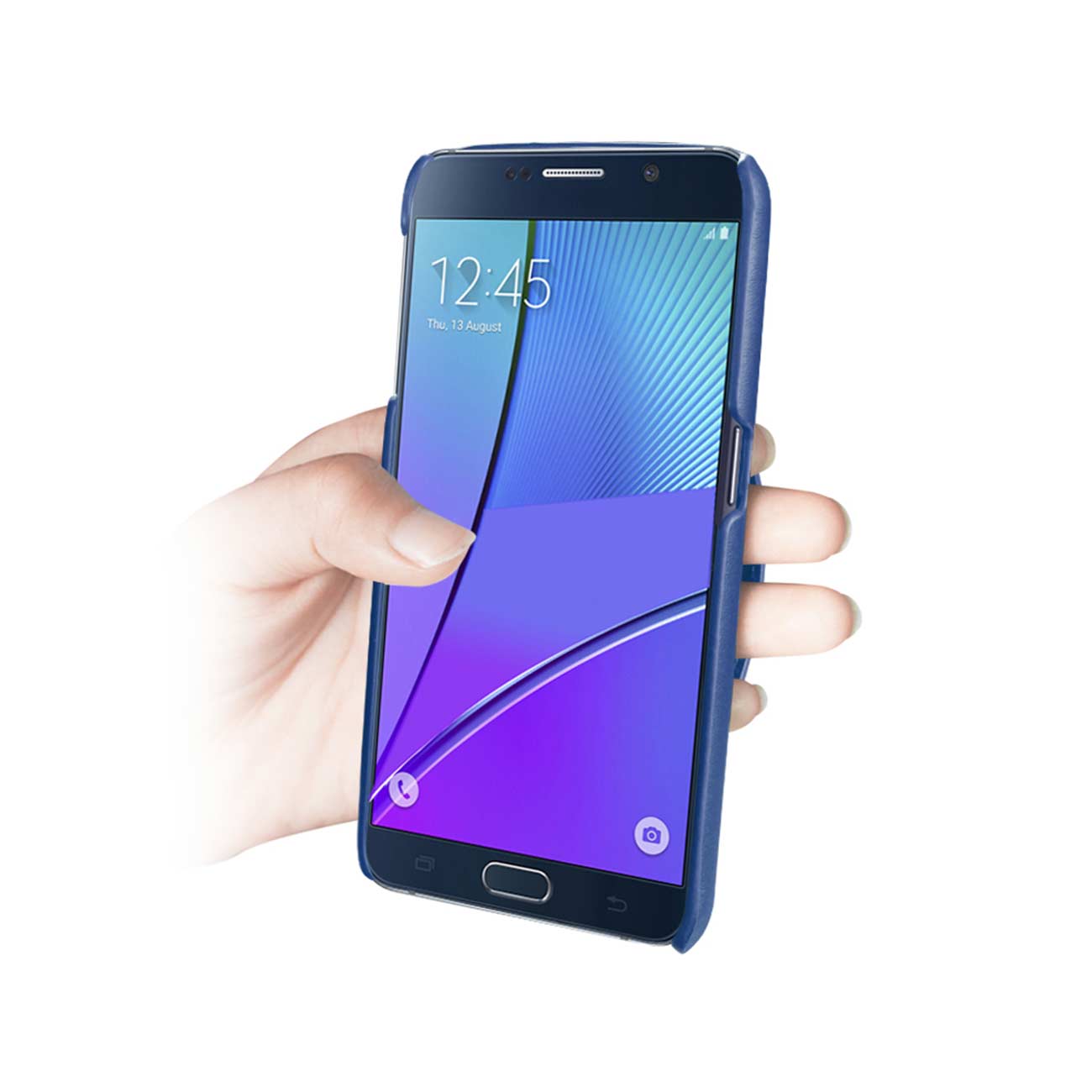 Case Genuine Leather Hand Strap Samsung Galaxy Note 5 Ultramarine Color