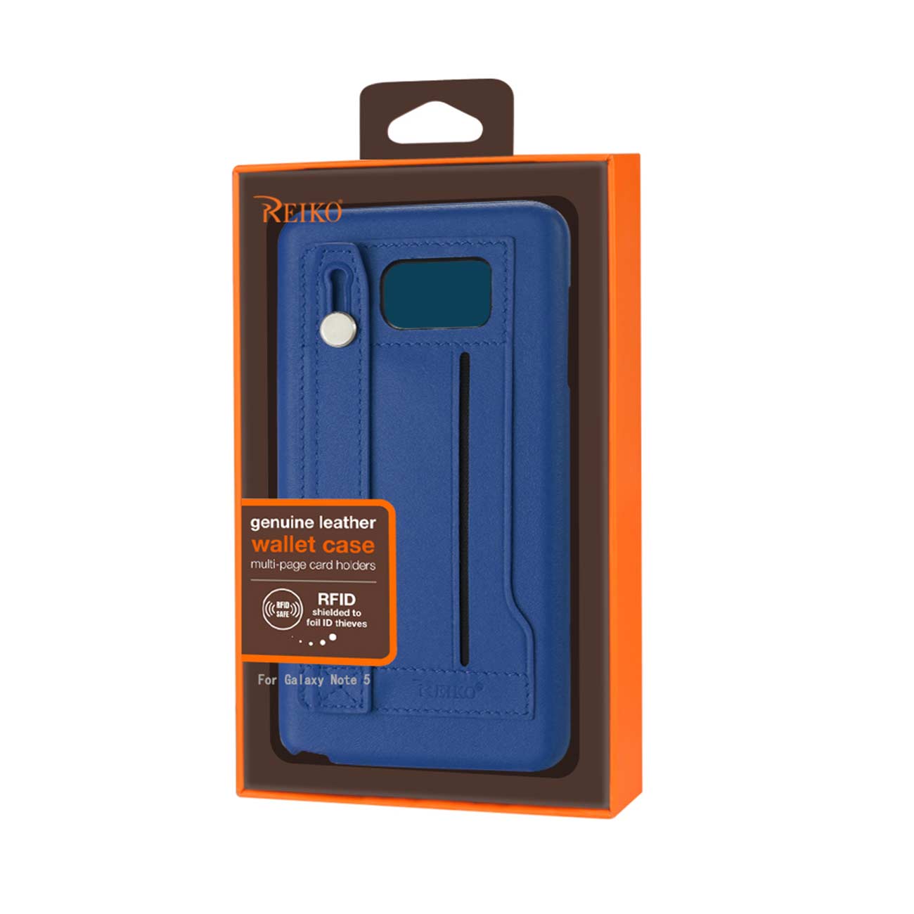 Case Genuine Leather Hand Strap Samsung Galaxy Note 5 Ultramarine Color