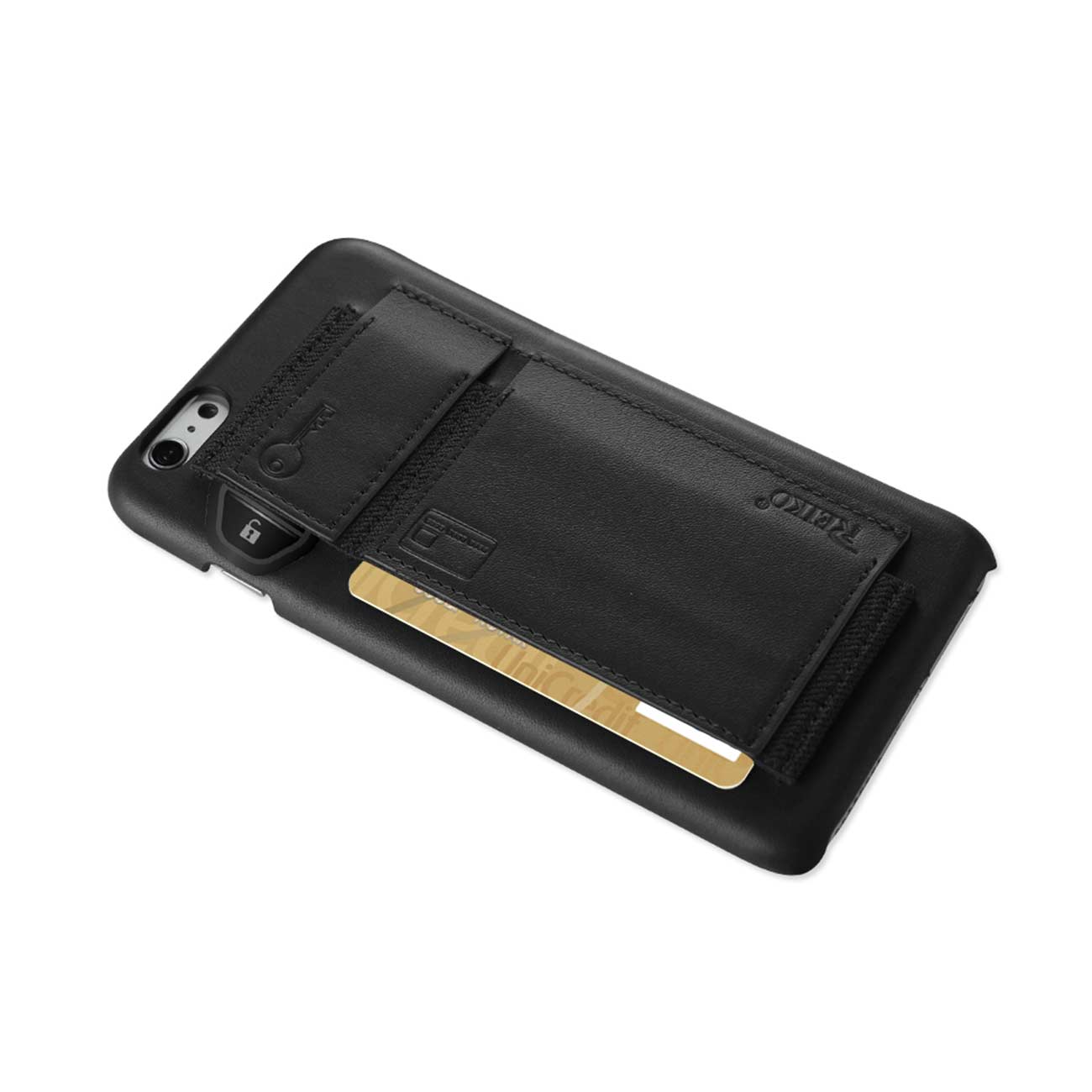 Case Protection Genuine Leather RFID Key Holder iPhone 6 Plus Black Color