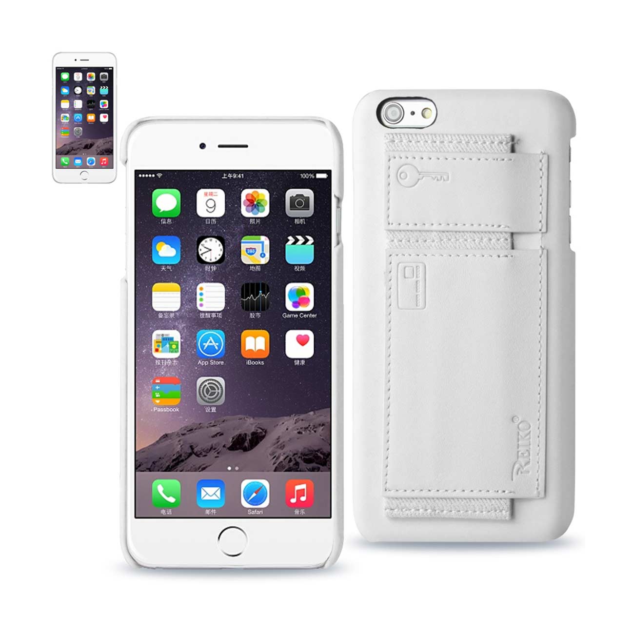 Case Protection Genuine Leather RFID Key Holder iPhone 6 Plus Ivory Color
