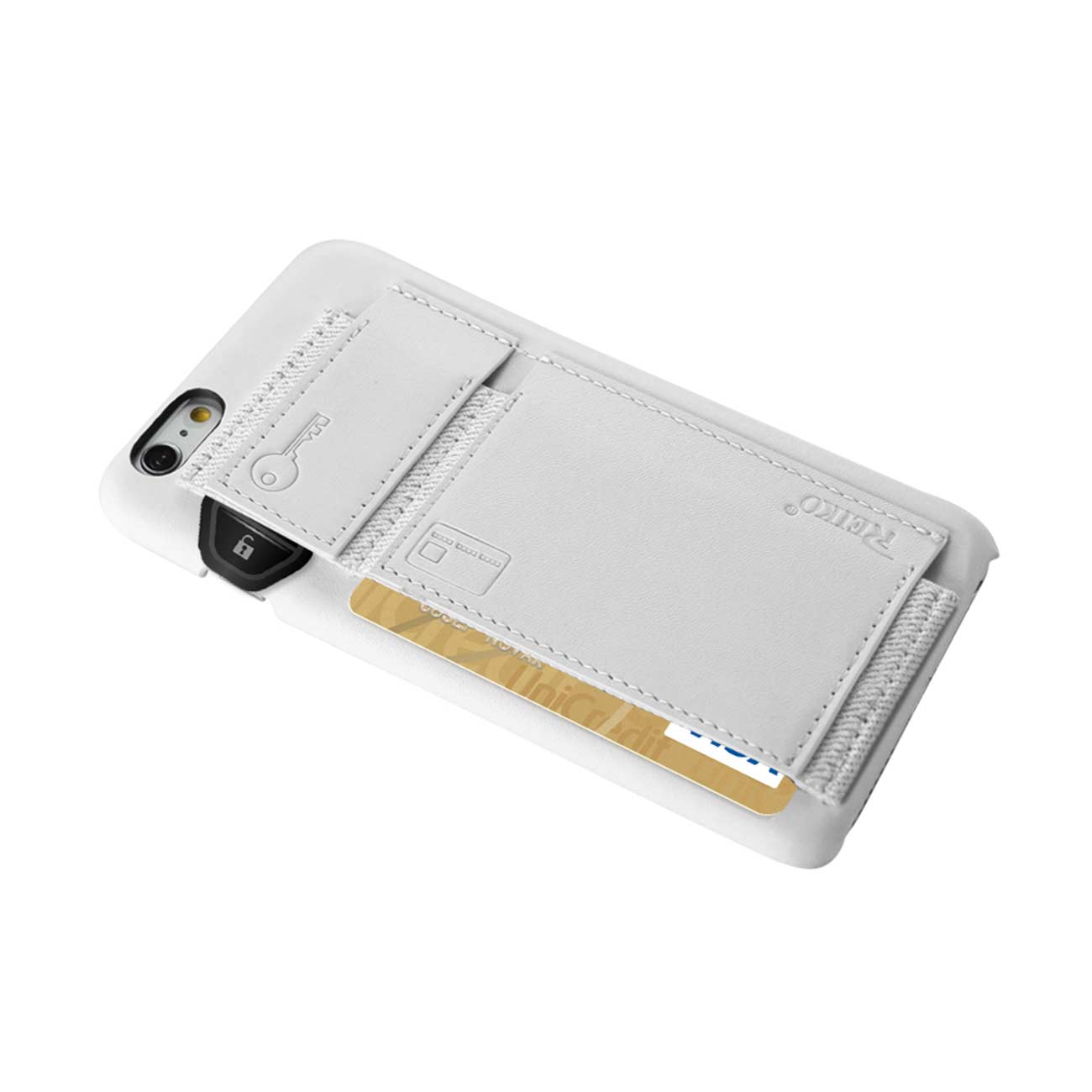 Case Protection Genuine Leather RFID Key Holder iPhone 6 Ivory Color