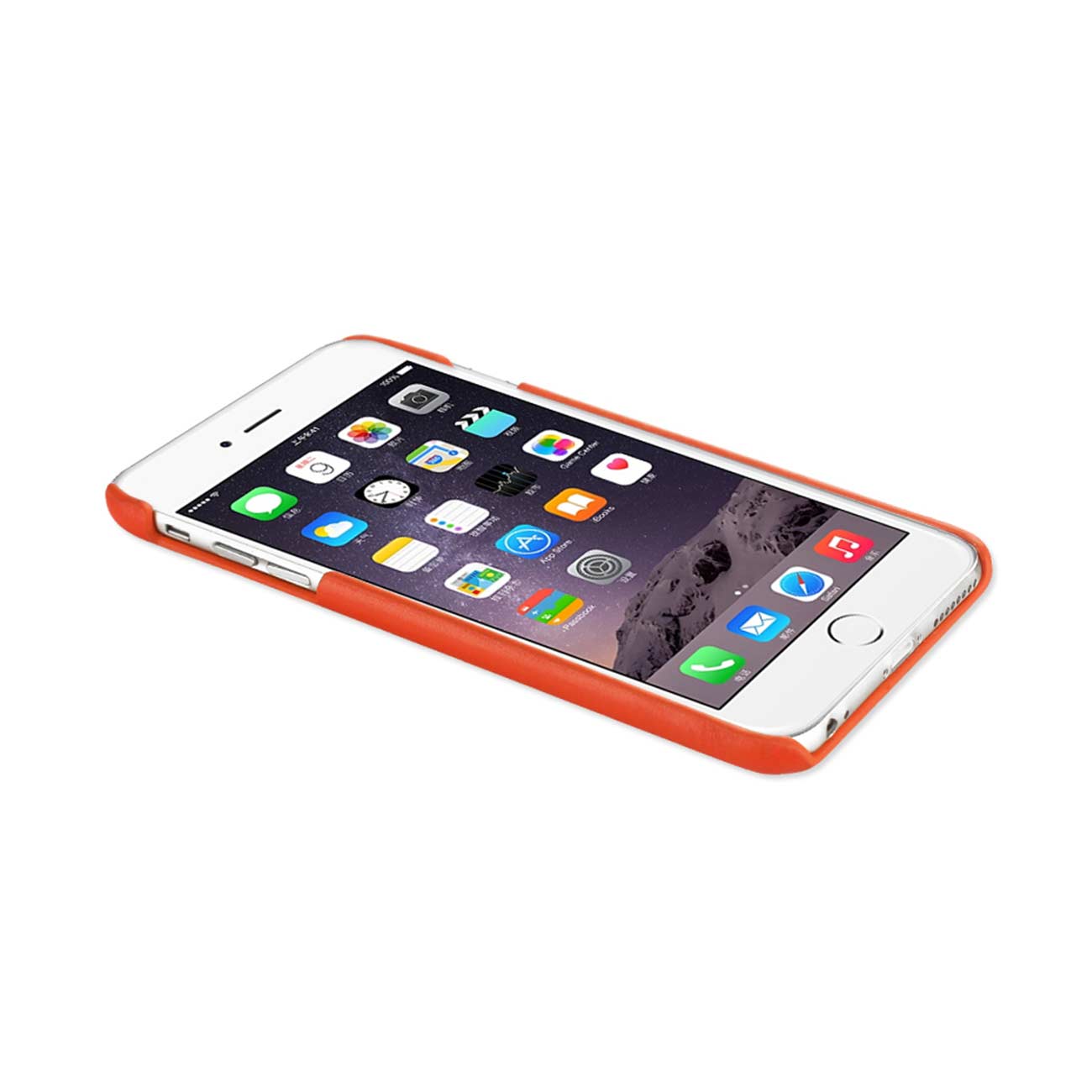 Case Protection Genuine Leather RFID Key Holder iPhone 6 Tangerine Color