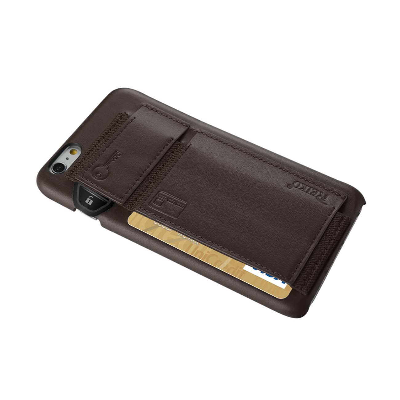 Case Protection Genuine Leather RFID Key Holder iPhone 6 Umber Color