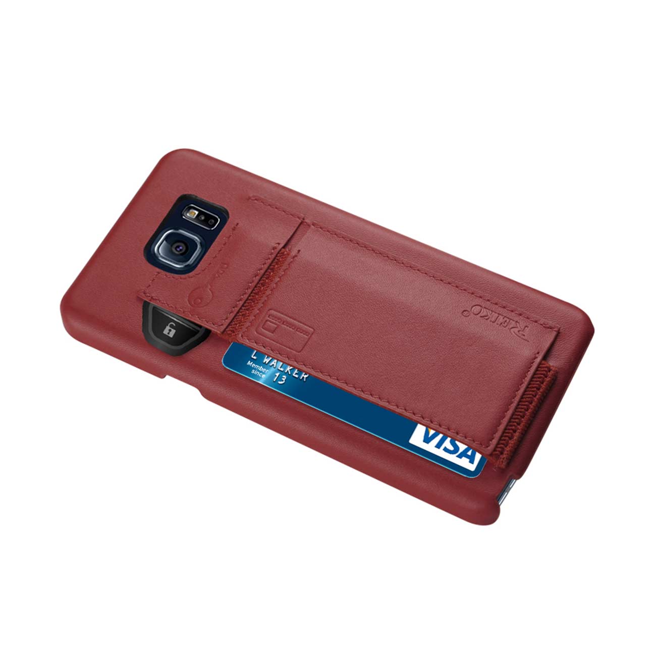 Samsung Galaxy Note 5 Rfid Genuine Leather Case Protection And Key Holder In Burgundy