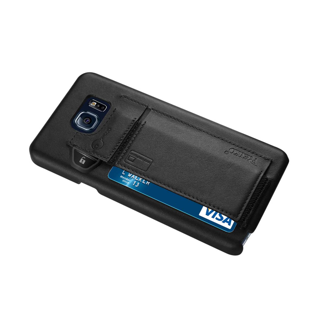 Samsung Galaxy Note 5 Rfid Genuine Leather Case Protection And Key Holder In Black