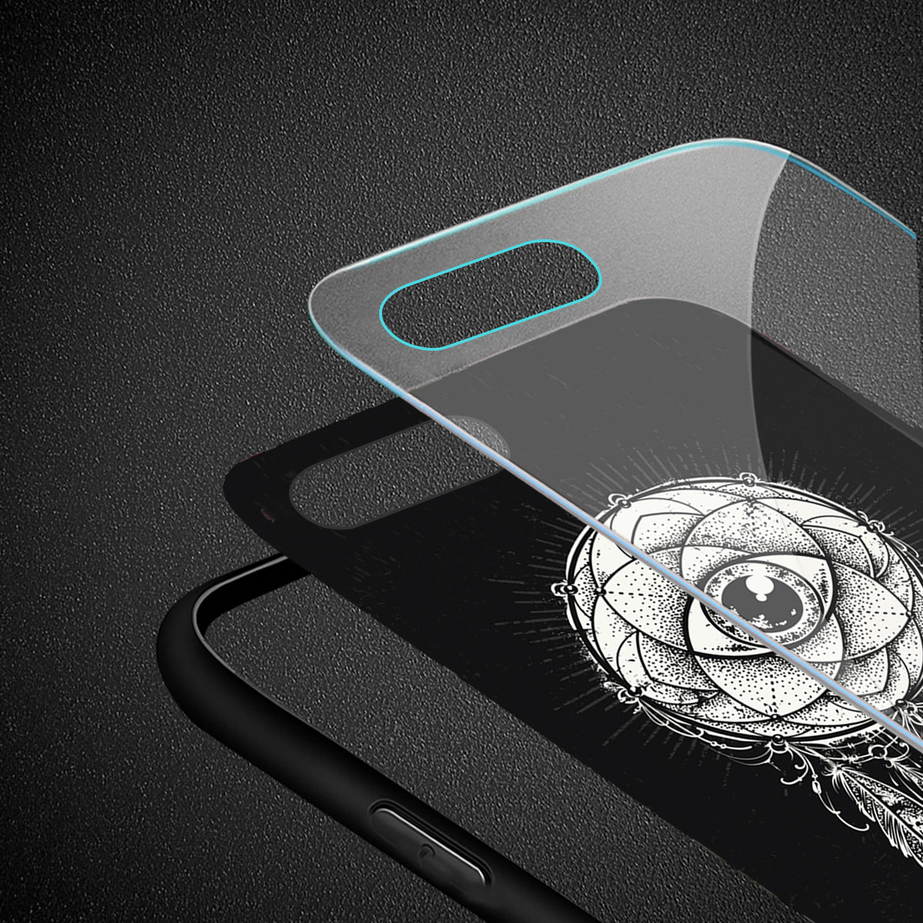 Case TPU Hard Glass Design iPhone 8 Plus
