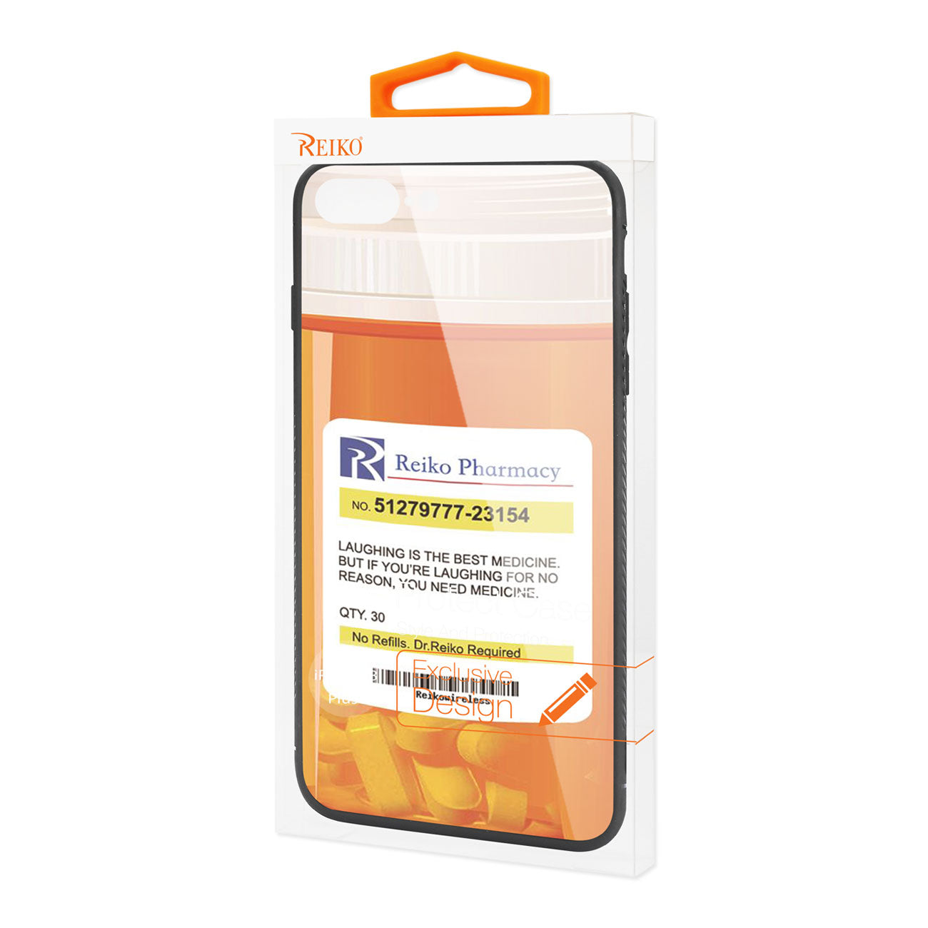 iPhone 8 Plus Hard Glass Design TPU Case With Pill Container