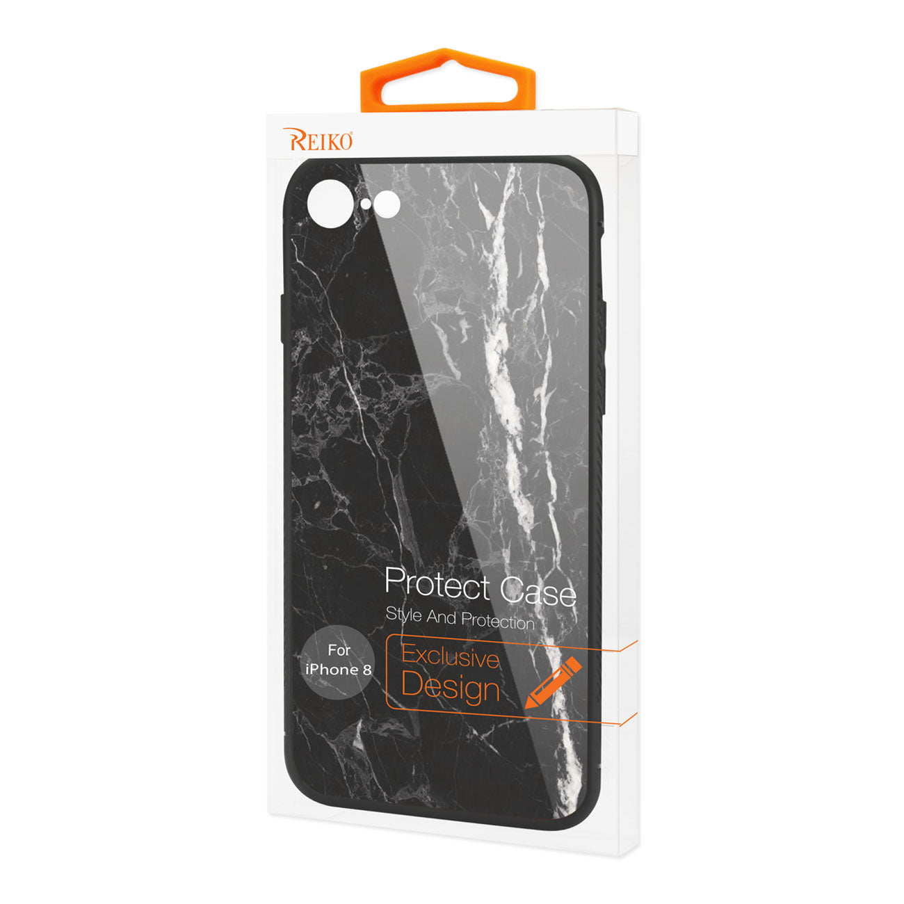 iPhone 7/8/SE2 Hard Glass Design TPU Case With Black Marble