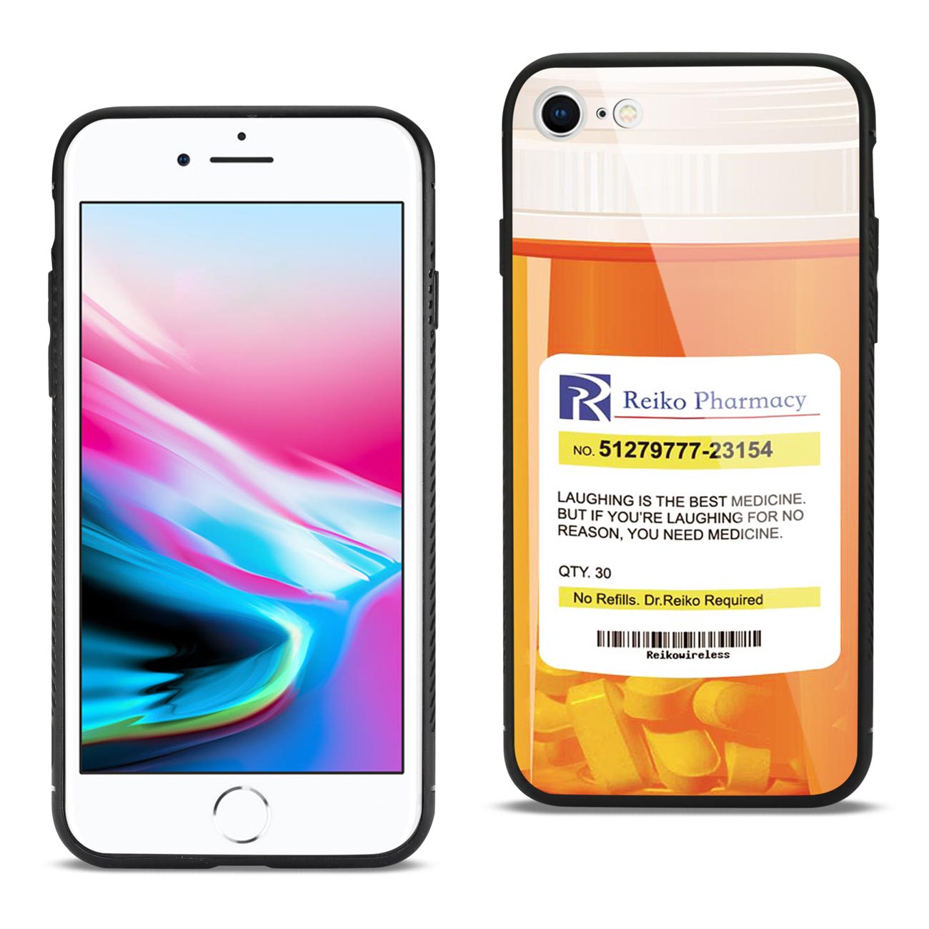 iPhone 7/8/SE2 Hard Glass Design TPU Case With Pill Container