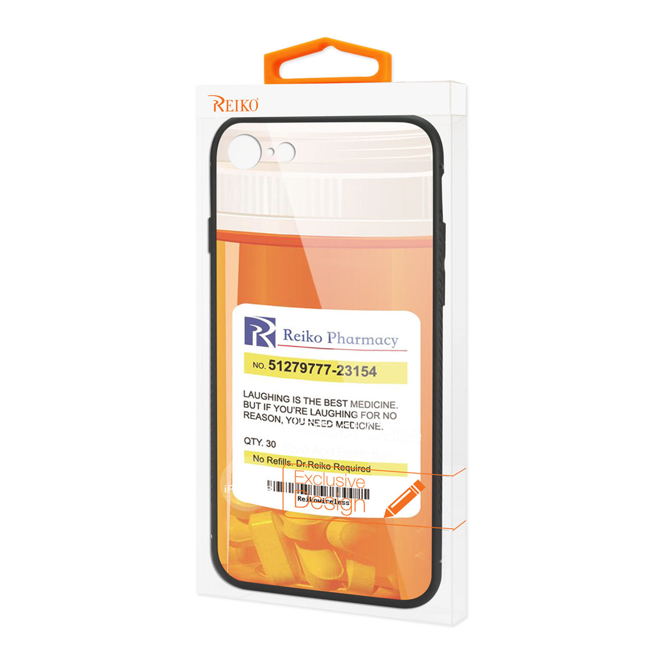 iPhone 7/8/SE2 Hard Glass Design TPU Case With Pill Container