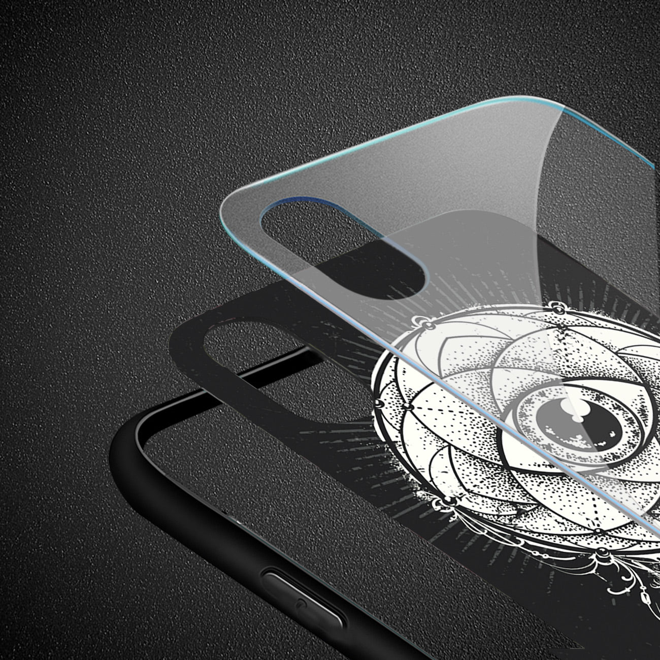Case TPU Hard Glass Design iPhone X / iPhone XS