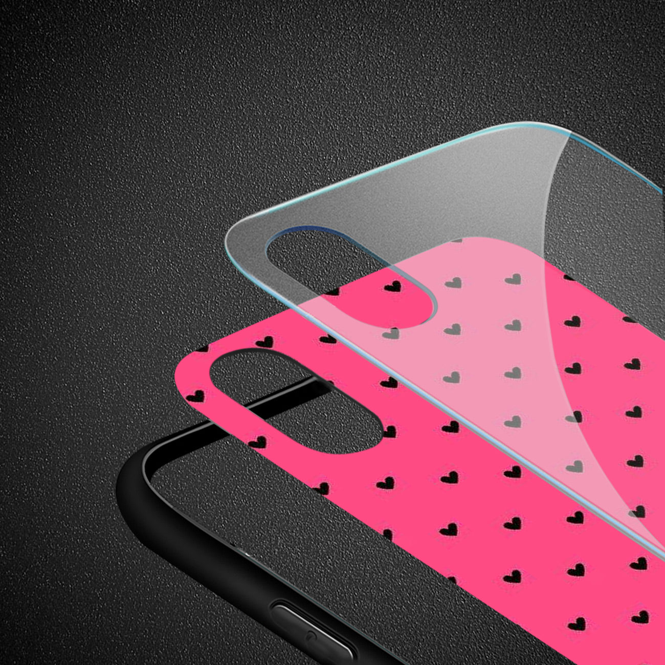Case TPU Hard Glass Design iPhone XS Max