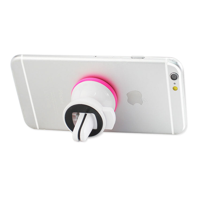 UNIVERSAL AIR VENT MAGNETIC CAR MOUNT PHONE HOLDER IN WHITE HOT PINK