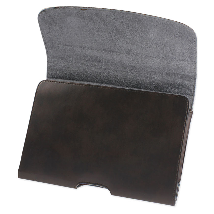 SMooth Horizontal Leather Pouch In Brown
