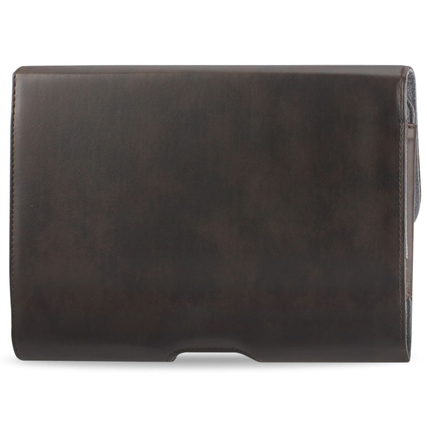 SMooth Horizontal Leather Pouch In Brown