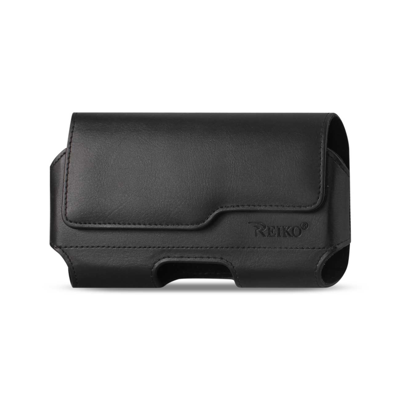Pouch/ Phone Holster Leather Horizontal With Z Lid Pattern Black Color