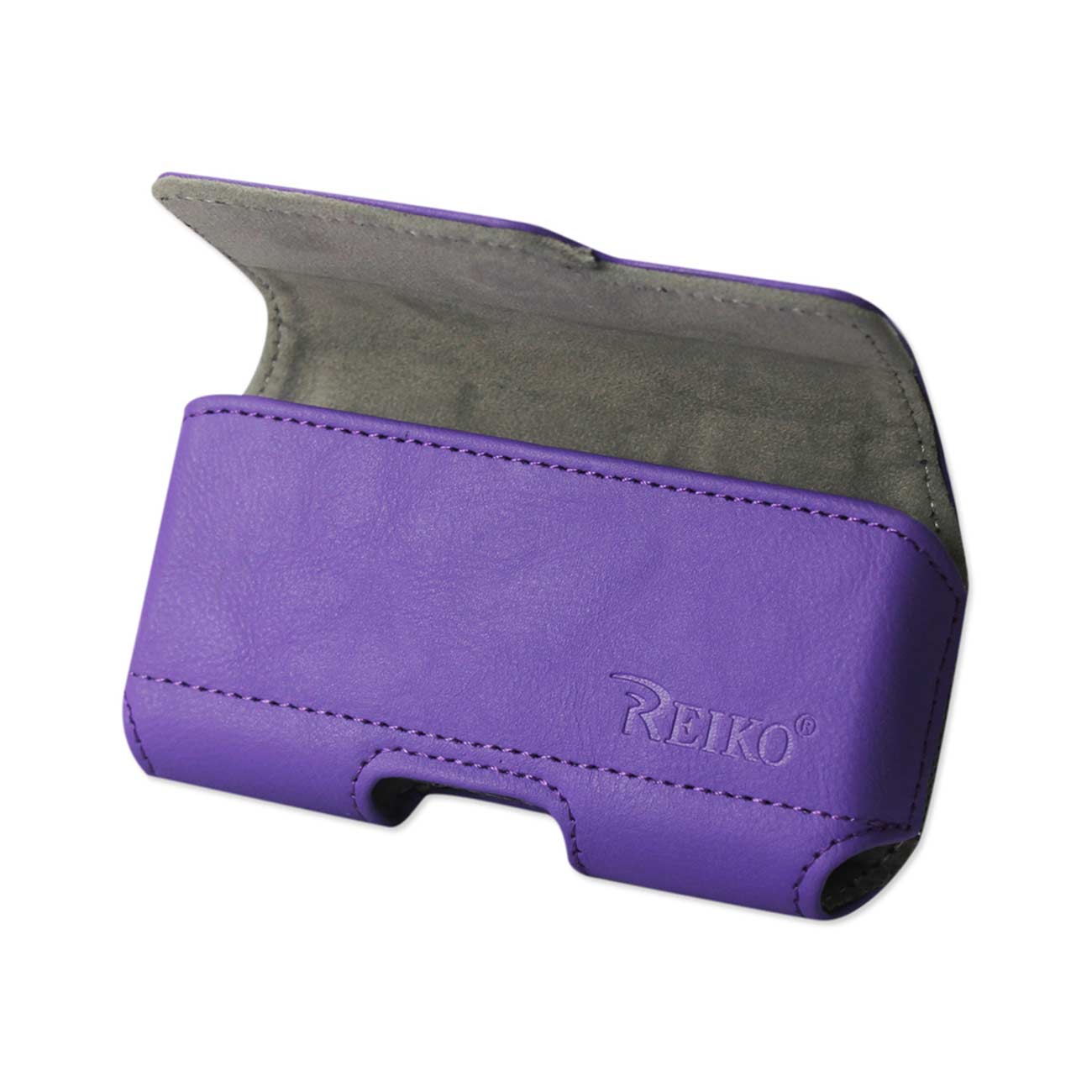 Pouch/ Phone Holster Leather Horizontal With Z Lid Pattern Purple Color