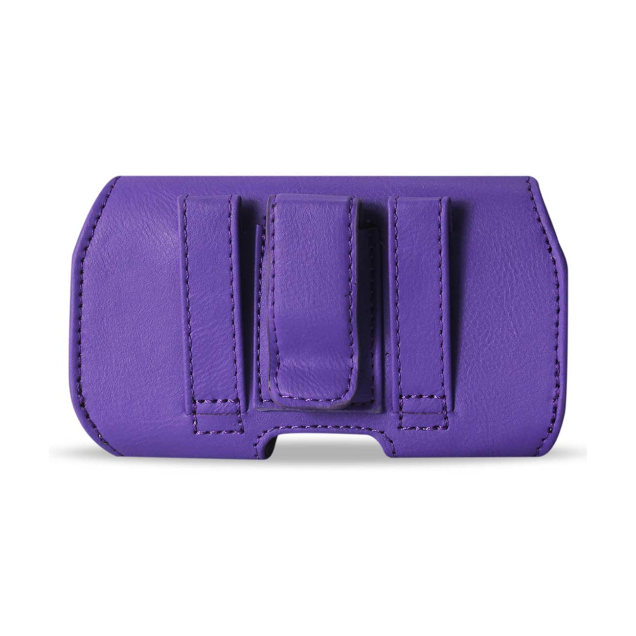Pouch/ Phone Holster Leather Horizontal With Z Lid Pattern Purple Color