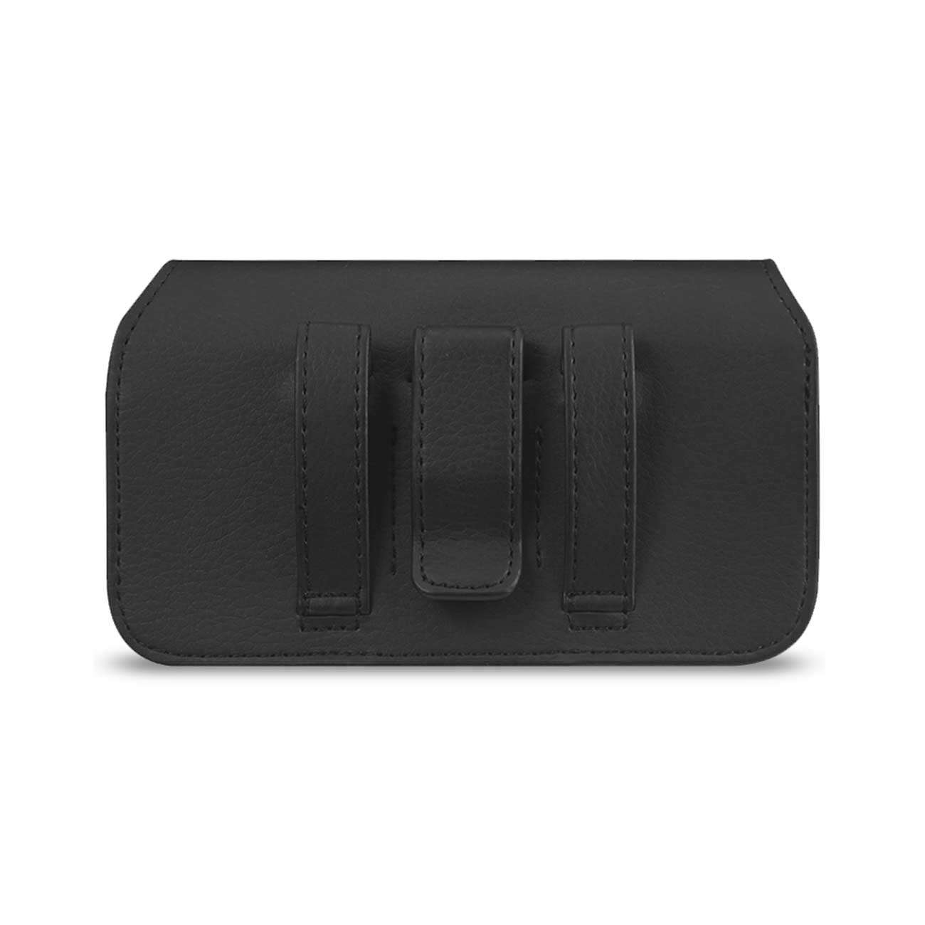 Pouch/Phone Holster Leather Horizontal With Magnetic Closure Black Color In Cardboard Packaging