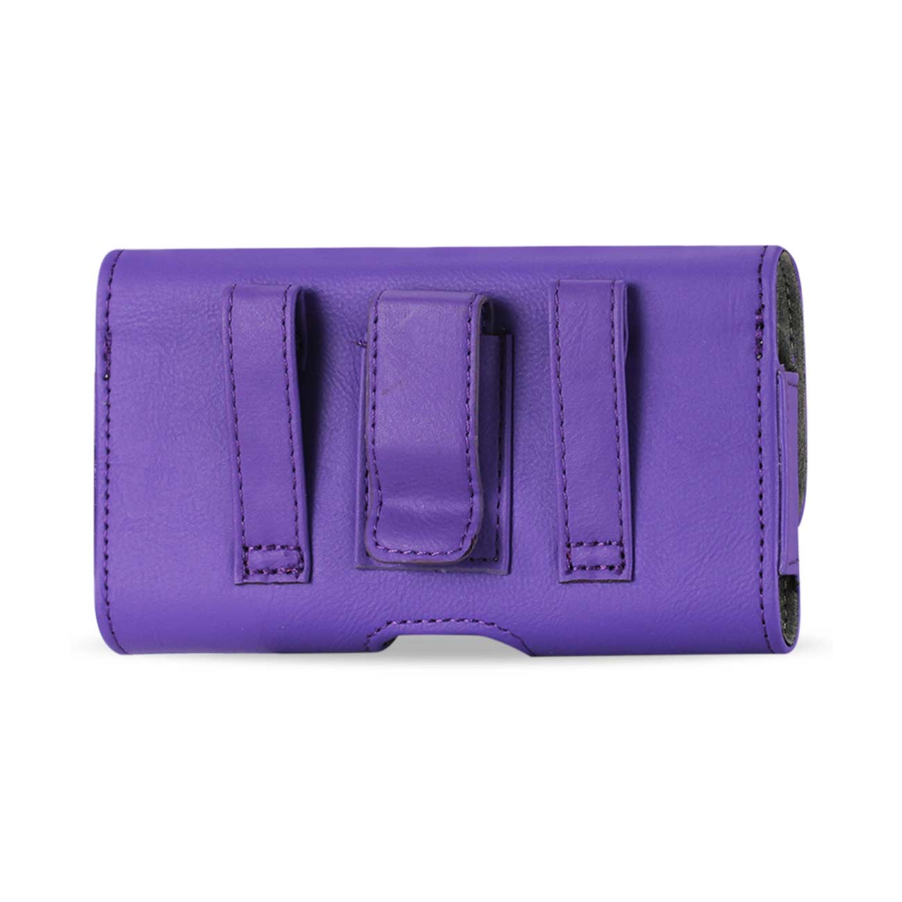 Pouch/ Phone Holster Leather Horizontal With Easy Take Out Purple Color