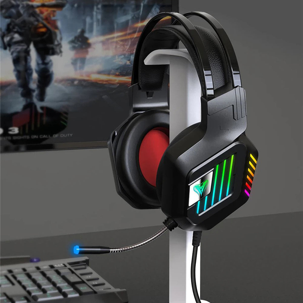 RGB Light Gaming Headset PS4 Headset, Xbox One Headset with Noise Canceling Mic PC Headset with Stereo Surround Sound