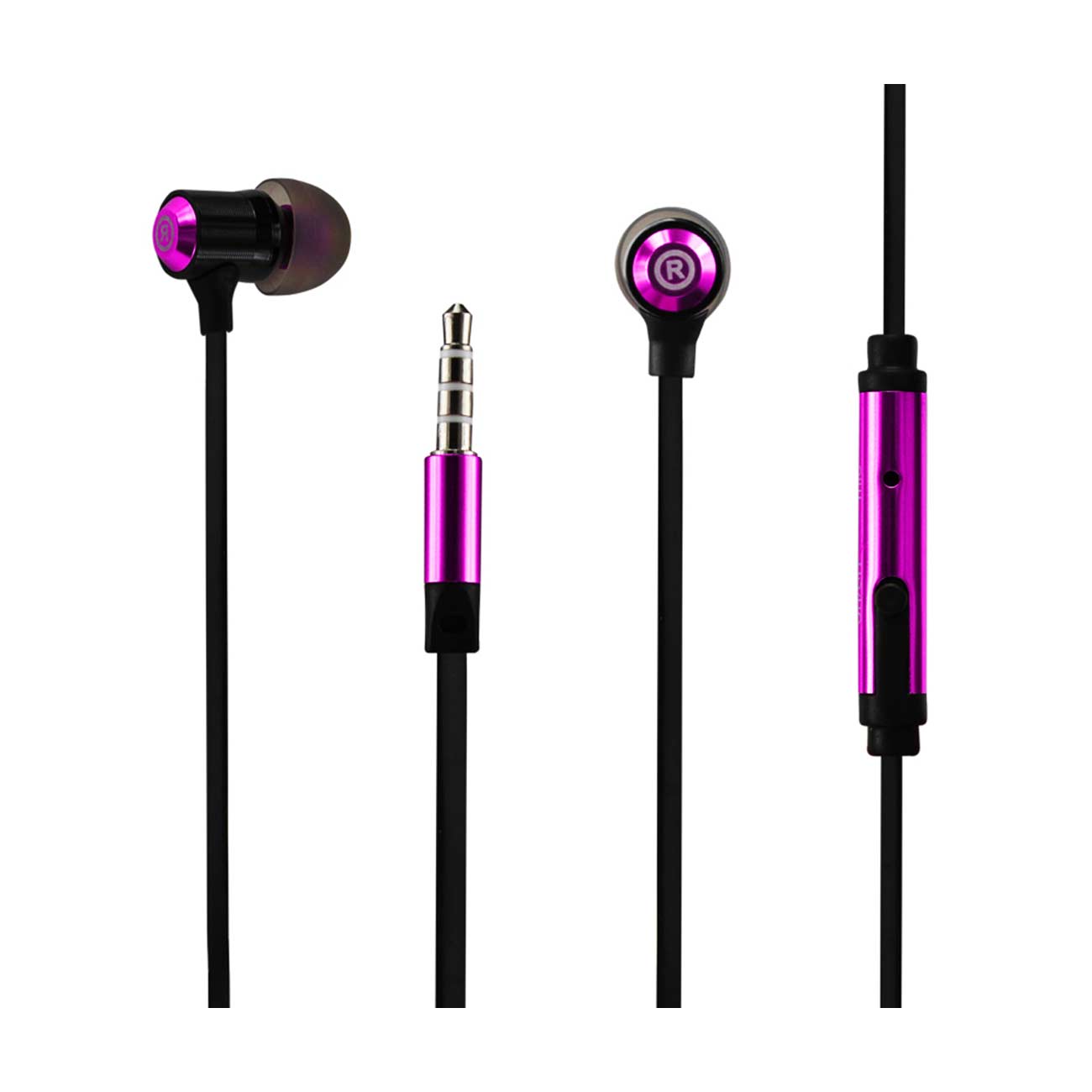 Headphones In Ear Bass With Mic  Hot Pink Color