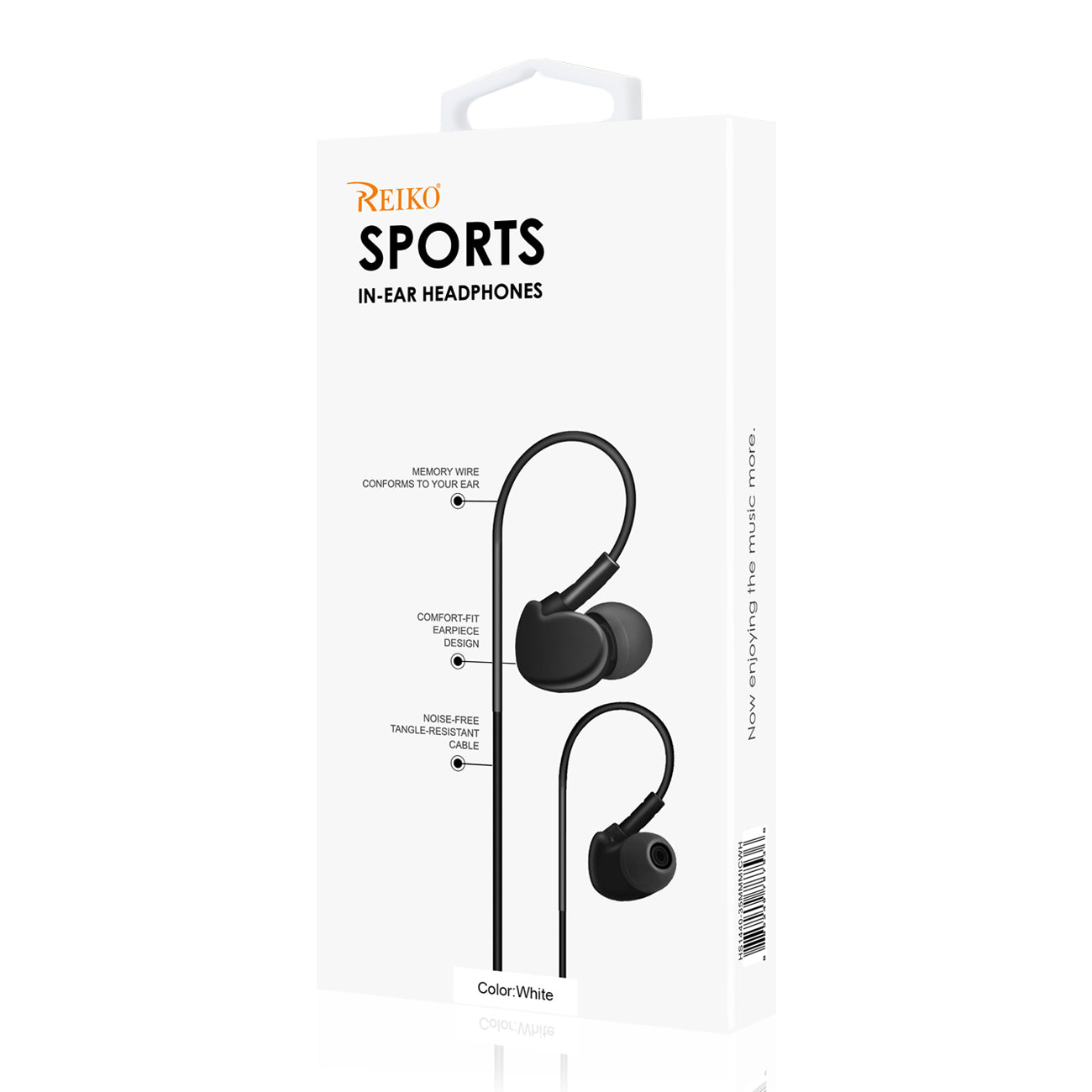 Earphones Noodle Cable Tangle Free Mic Universal Sport Stereo White Color