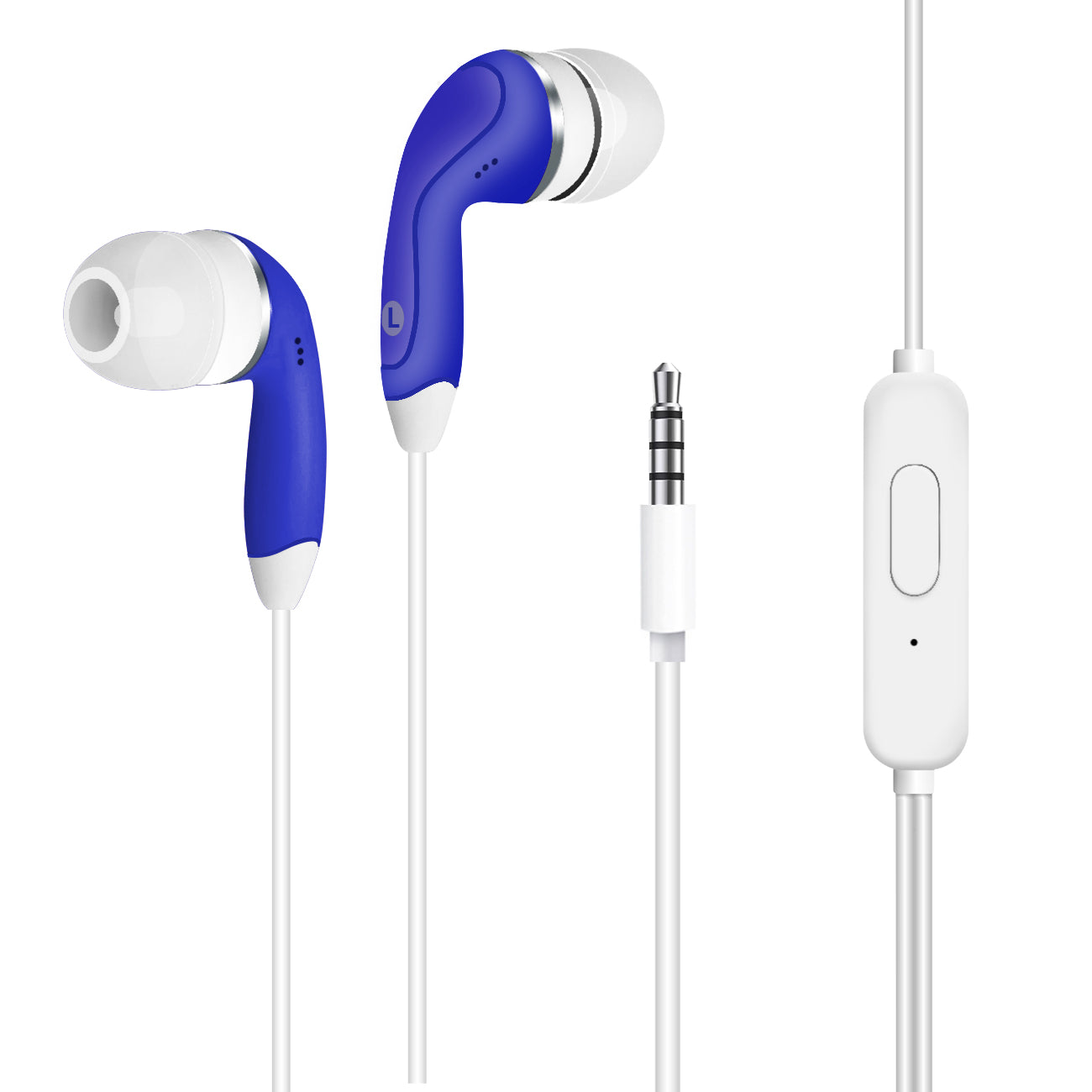 Headphones In-Ear With Mic Reiko Blue Color