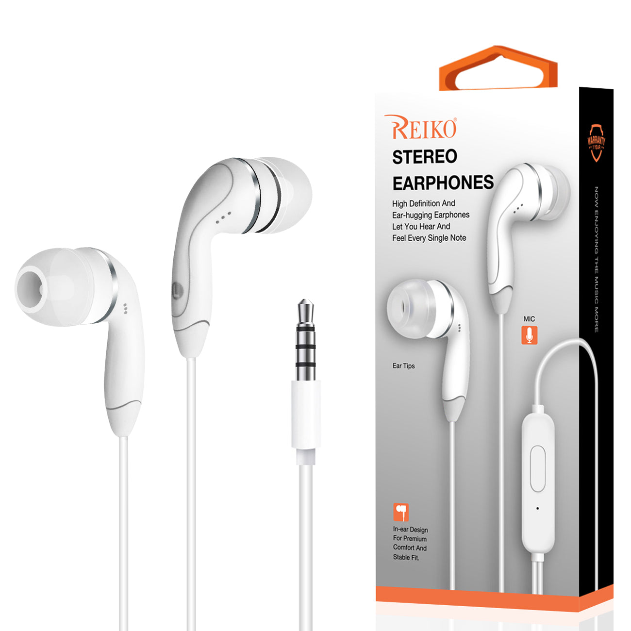 In-Ear Headphones With Mic In White