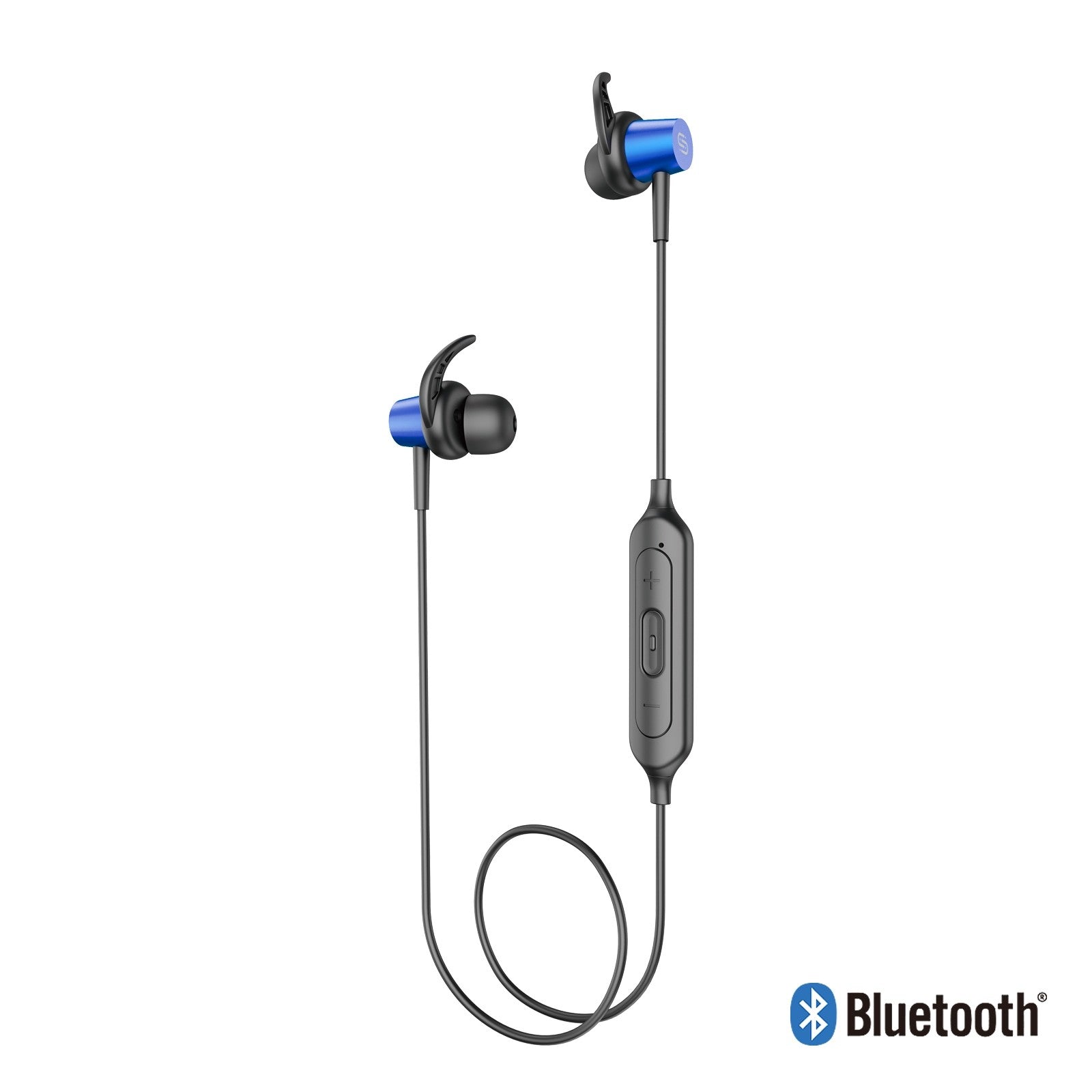 Headset Bluetooth Sport Metal Shell With Magnet Blue Color