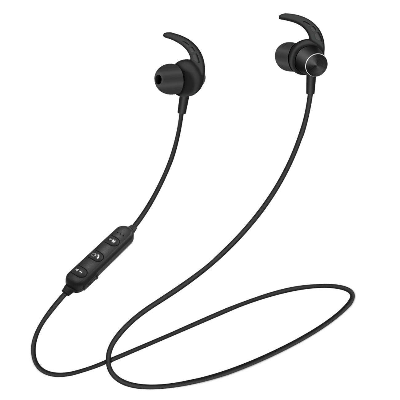 Earphone Headset Magnetic Bluetooth With Mic Black Color