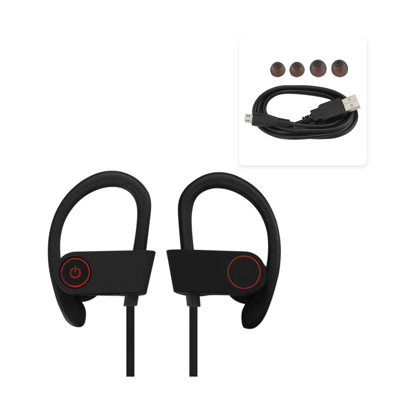 Headphones Bluetooth Universal Sport With HD Sound Quality And Sweat Proof Black Color