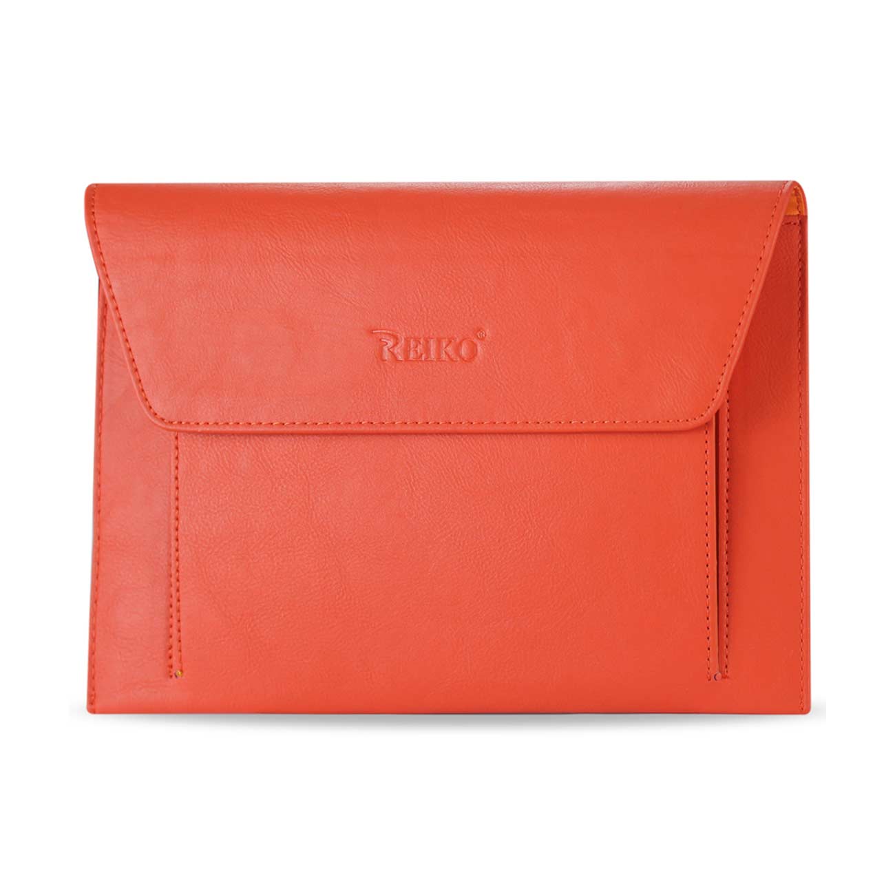 REIKO PREMIUM LEATHER CASE POUCH FOR 10.1INCHES IPADS AND TABLETS In ORANGE
