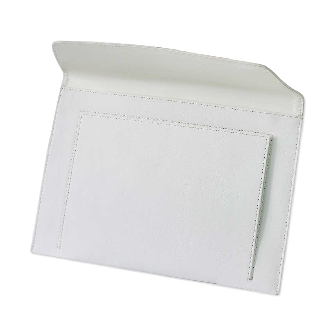 REIKO PREMIUM LEATHER CASE POUCH FOR 10.1INCHES IPADS AND TABLETS In WHITE