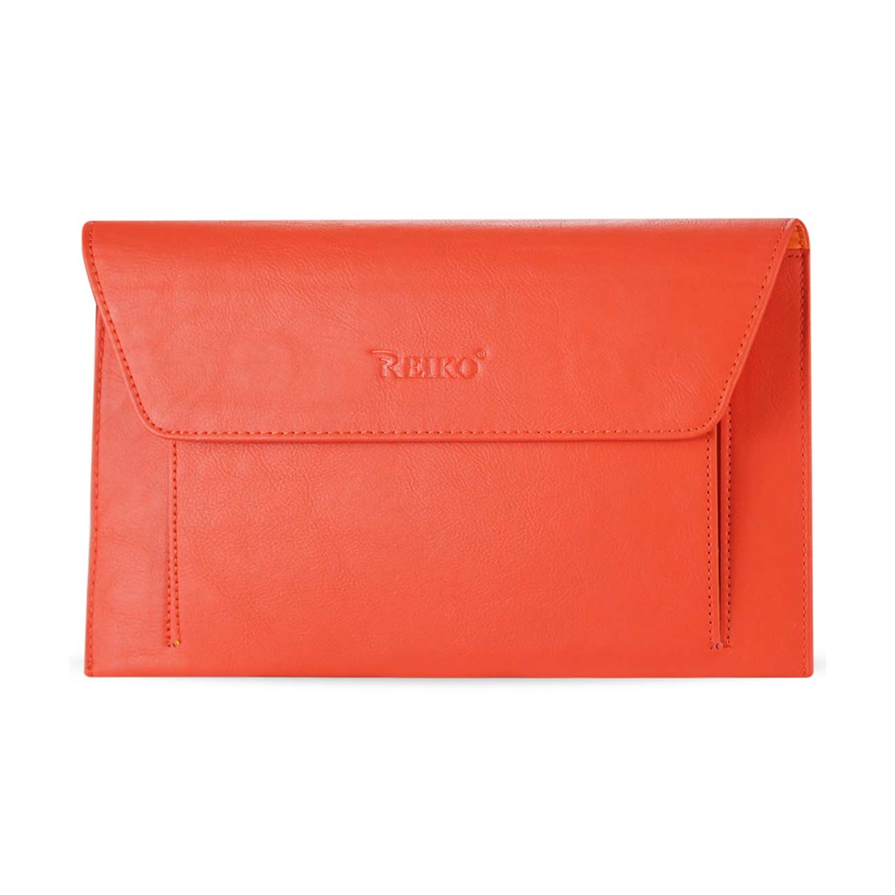 REIKO PREMIUM LEATHER CASE POUCH FOR 11.6INCHES IPADS AND TABLETS In ORANGE