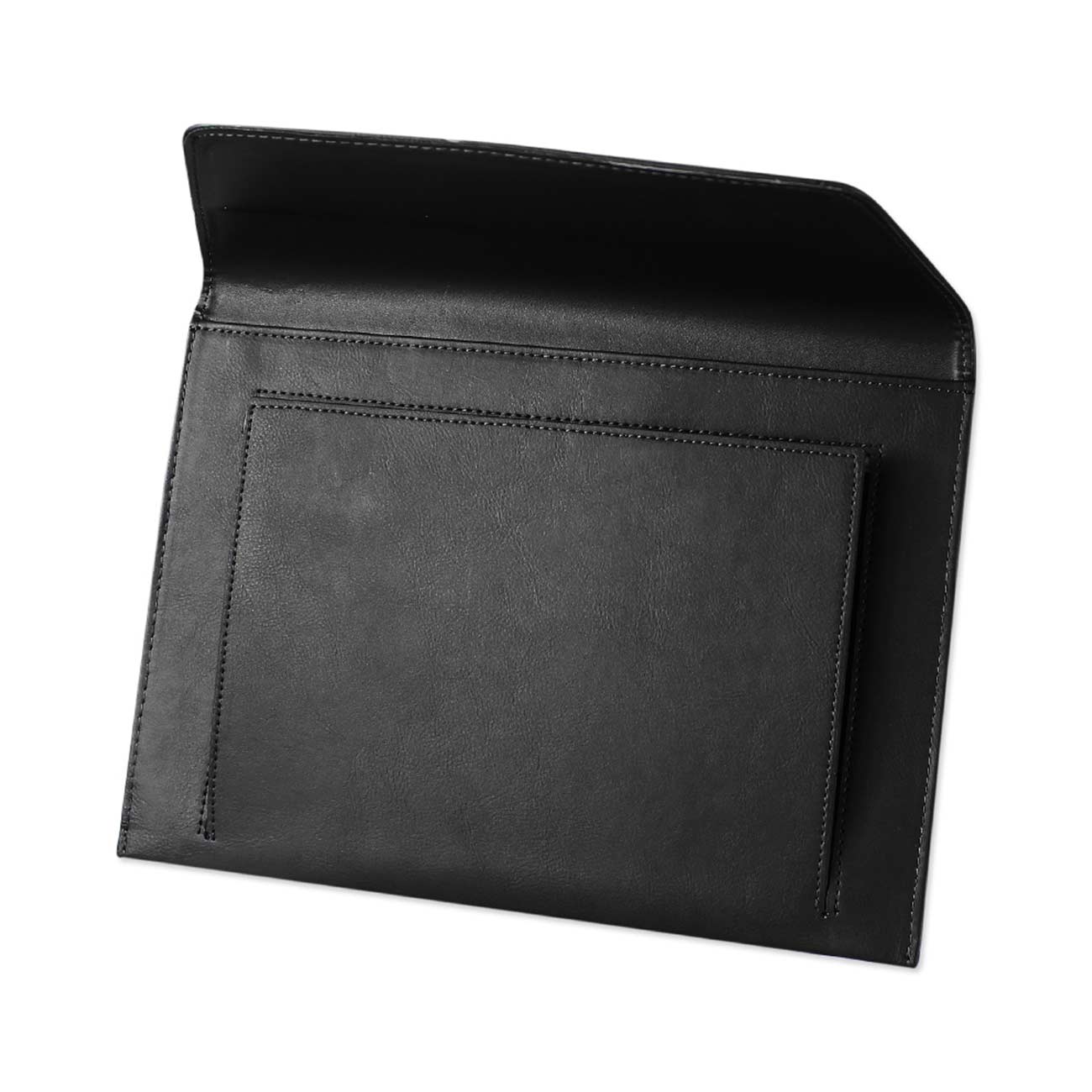 REIKO PREMIUM LEATHER CASE POUCH FOR 8.2INCHES IPADS AND TABLETS In BLACK