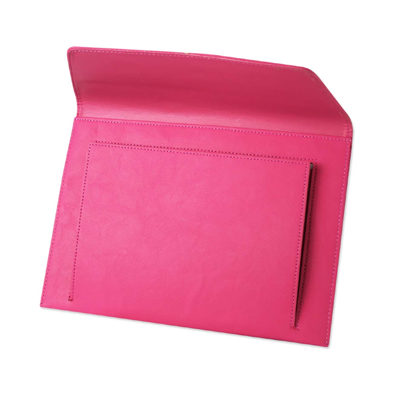 REIKO PREMIUM LEATHER CASE POUCH FOR 8.2INCHES IPADS AND TABLETS In HOT PINK