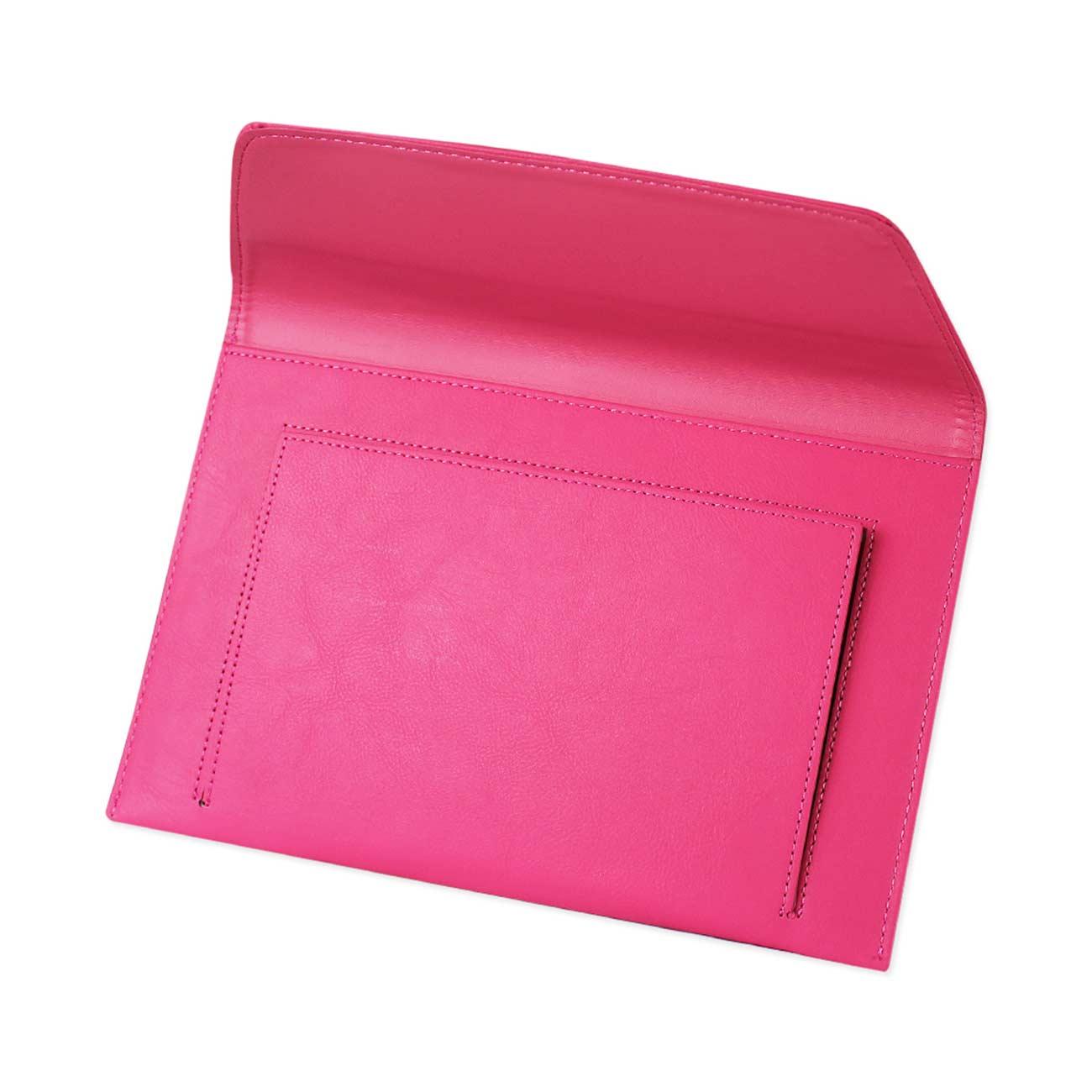REIKO PREMIUM LEATHER CASE POUCH FOR 8.9INCHES IPADS AND TABLETS In HOT PINK